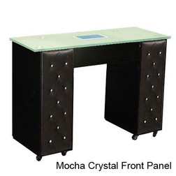 Deco Salon Manicure Table CRYSTALLI  chocolate with mocha panel