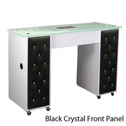 Deco Salon Manicure Table CRYSTALLI  white with black panel