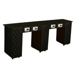 Deco Salon Manicure Table LE BEAU AUSSI (CBUV) Double, Chocolate with Black