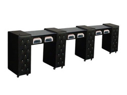 Deco Salon Manicure Table CRYSTALLI D Triple, UV Cubby, Black