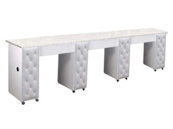 Deco Salon Manicure Table CRYSTALLI DB Double, White