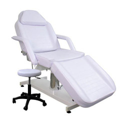 Deco Salon Furniture Facial Chair, HYDRAULIC Lift Base, white with free tech stool