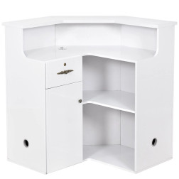 DIR Reception Desk, Valencia, White, Center Desk, Back View  DIR Reception Desk, Valencia, White, Center Desk, Back View
