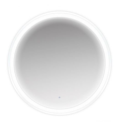 Deco Wall Mount Mirror, HALO, White with light on Deco Wall Mount Mirror, HALO, White with light on