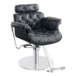 DIR All-Purpose Salon Chair, PLANET, black with round base DIR All-Purpose Salon Chair, PLANET, black with round base