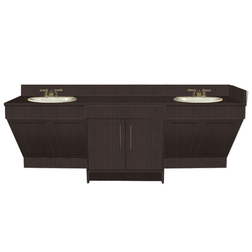 ANS Nail Salon Furniture ADA Sink Counter + Oval Sinks, Double, Cafelle 