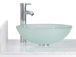 ANS Manicure Sink, Marble Top, Regis, Single, 30", Faucet & Glass Bowl