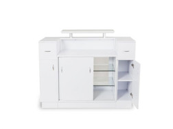 J&A Salon Reception Desk, White Granite back view J&A Salon Reception Desk, White Granite back view