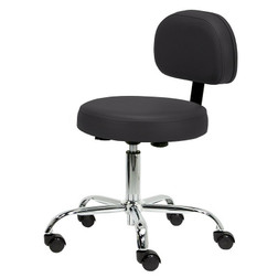 Earthlite Pneumatic Rolling Stool, Backed, black Earthlite Pneumatic Rolling Stool, Backed, black