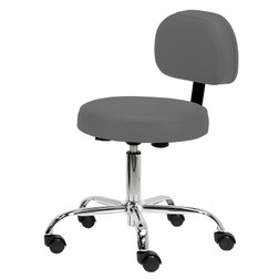 Earthlite Pneumatic Rolling Stool, Backed, gray Earthlite Pneumatic Rolling Stool, Backed, gray