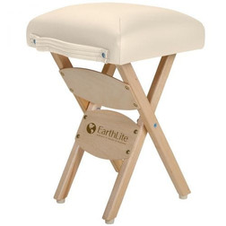 Earthlite Portable Folding Stool, vanilla creme