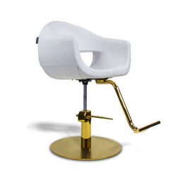 Berkeley Hair Styling Chair, MILLA, A58 Gold Pump, White  Berkeley Hair Styling Chair, MILLA, A58 Gold Pump, White