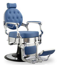 TRUMAN Barber Chair blue with chrome