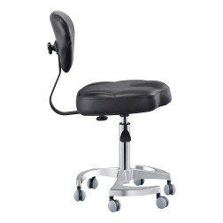 DIR Technician Stool, ZEN, Black, Side View Seat Out