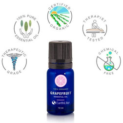 Earthlite Organic Essential Oils Single-Note, 10ml, GRAPEFRUIT, with feature points