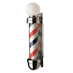 William Marvy Non-Revolving Barber Pole No. 333 Two-Light, 6"W x 29"H   William Marvy Non-Revolving Barber Pole No. 333 Two-Light, 6"W x 29"H