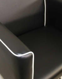 Takara Belmont Styling Chair, LUSSO, Front Armrest Close-Up 