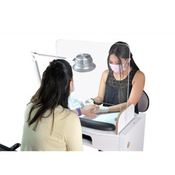 ANS Nail Salon Virus Protection Screen, Manicure Table, ACRYLIC in use ANS Nail Salon Virus Protection Screen, Manicure Table, ACRYLIC in use