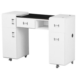 Deco Manicure Table, RECLAIMED, (A) Single, back of white Deco Manicure Table, RECLAIMED, (A) Single, back of white