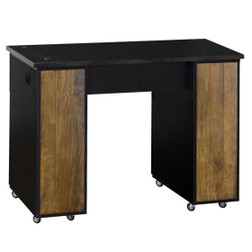 Deco Manicure Table, RECLAIMED, (B) Single black with black granite Deco Manicure Table, RECLAIMED, (B) Single black with black granite