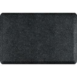 Rhino Anti-Fatigue Mats Industrial Smooth 4 ft. x 22 ft. x 1/2 in. Commercial Floor Mat Anti-Fatigue, Black IS48X22