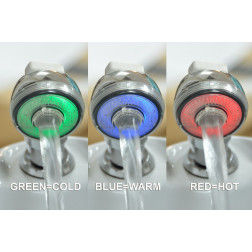 ANS Pedicure Spa LED Showerhead Complete, + ANS logo, Colors and Hot Water Levels