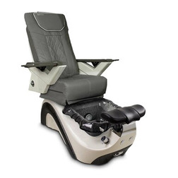 Mayakoba PERLA Pedicure Spa Chair, FX white base with black basin and gray chair