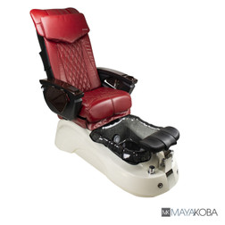 Mayakoba SIENA Pedicure Spa Chair, LX white base with red chair