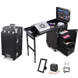 Byootique Portable Manicure Table Nail Desk Workstation black Byootique Portable Manicure Table Nail Desk Workstation black