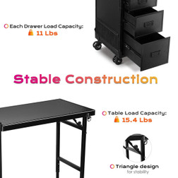 Byootique Portable Manicure Table Nail Desk Workstation, stable construction