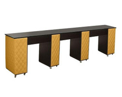 Deco Salon Manicure Table LE BEAU AUSSI (DB) Triple, Dark Cherry with Caramel