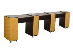 Deco Salon Manicure Table LE BEAU AUSSI (D) Triple, Dark Cherry with Almond