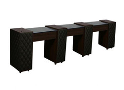 Deco Salon Manicure Table LE BEAU AUSSI (D) Triple, Chocolate with Black