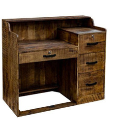 Deco Salon Furniture Reception Desk MAGNOLIA, 36", Reclaimed back view Deco Salon Furniture Reception Desk MAGNOLIA, 36", Reclaimed back view