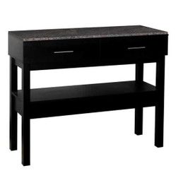 CARSON Reception Room Console Table with tan brown granite CARSON Reception Room Console Table with tan brown granite