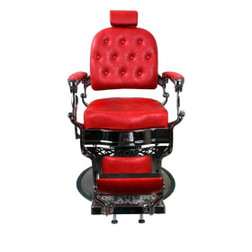 Deco Salon Furniture Barber Chair, REMINGTON, Red, front view