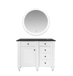 LED Mirror Vanity Salon Station, CHALET, 42", Black or White Deco Salon Furniture