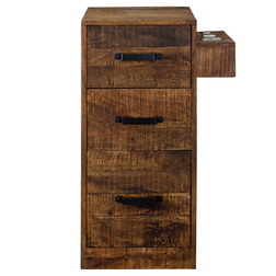 DAKOTA Rustic Hair Salon Station Side Cabinet front view DAKOTA Rustic Hair Salon Station Side Cabinet front view