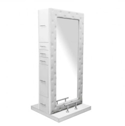 ELIZABETH Double-Sided Styling Station + Full-Length Mirror white