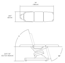 Silhouet-Tone Elite PLATINUM Medi-Spa Chair, Dimensions