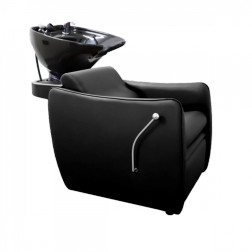 Deco Salon Furniture Shampoo Chair Backwash Station, CHRISTINE black with black bowl