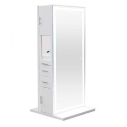 Deco Salon Furniture Styling Station, GLO, Double, White