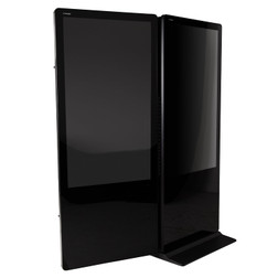Trade Show Double-Sided Vertical Touch Screen Kiosk - screens side by side Trade Show Double-Sided Vertical Touch Screen Kiosk - screens side by side