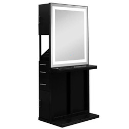 AURORA Hair Salon Station + LED Mirror black AURORA Hair Salon Station + LED Mirror black
