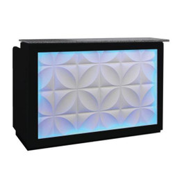 Deco Salon Furniture Reception Desk, 3D LED, 60" black with blue LED