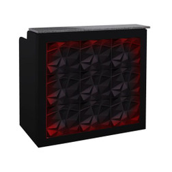 Deco Salon Furniture Reception Desk, 3D LED, 48" black with black panel