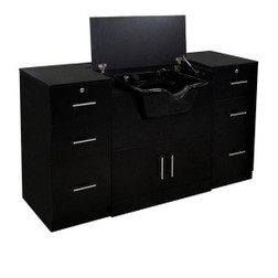 Deco Salon Furniture Wet Barber Station, BENTLEY, Double with flip-up counter Deco Salon Furniture Wet Barber Station, BENTLEY, Double with flip-up counter