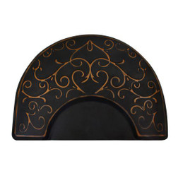 Deco Salon Furniture Anti-Fatigue Floor Mat, Semi-Circle, PREMIUM black