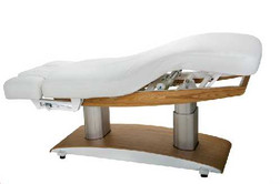 RENEWAL Electric Spa Treatment Table, Double Pedestal Trendelenburg position 