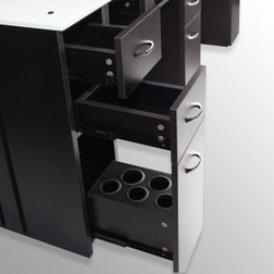 J&A Manicure Table, Double drawer closeup